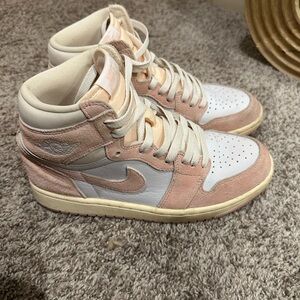 Nike Air Jordan 1 Mid, Pink and Cream